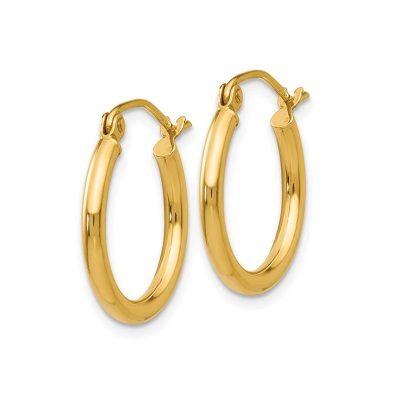 14K Yellow Gold Lightweight Tube Hoop Earrings