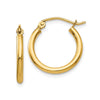 14K Yellow Gold Lightweight Tube Hoop Earrings