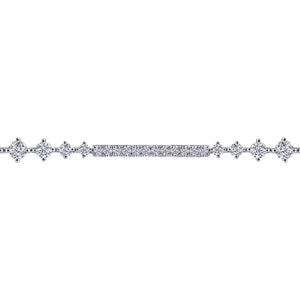 Gabriel 14K White Gold Diamond Prong and Bar Set Tennis Bracelet