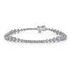 Gabriel 14K White Gold Diamond Prong and Bar Set Tennis Bracelet