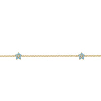 Gabriel & Co. 14K Yellow Gold Diamond and Blue Topaz Floral Station Bracelet