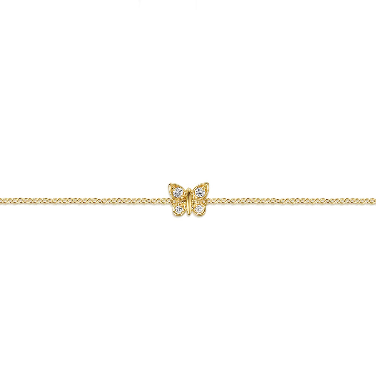 Gabriel & Co. 14K Yellow Gold Diamond Butterfly Bracelet