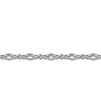 Gabriel & Co. Sterling Silver Clover Beaded Link Chain Bracelet