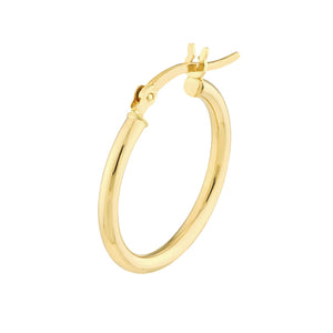 14K Yellow Gold 2x20MM Hoop Earrings