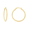 14K Yellow Gold 2x30MM Hoop Earrings