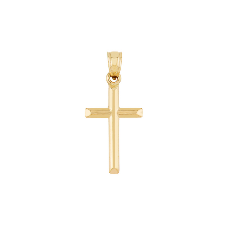 14K Yellow Gold Bar Cross - NAGI