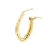 14K Yellow Gold Interwoven Tube Oval Hoops with Omega Clip - NAGI