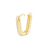 14K Yellow Gold Oblong Mini Hoop Earrings, 15MM