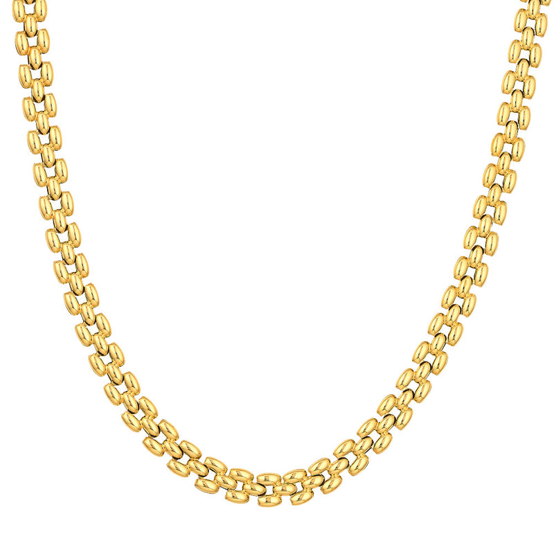 14K Yellow Gold Multi-Row Panther Necklace