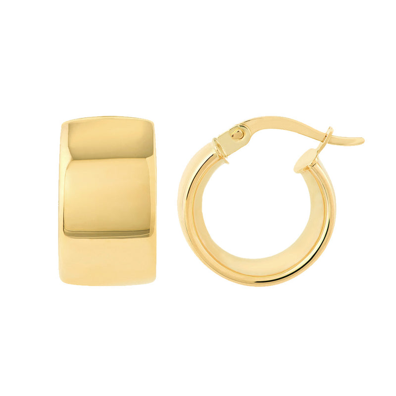 14K Yellow Gold 9.8MM Round Hoop Earrings