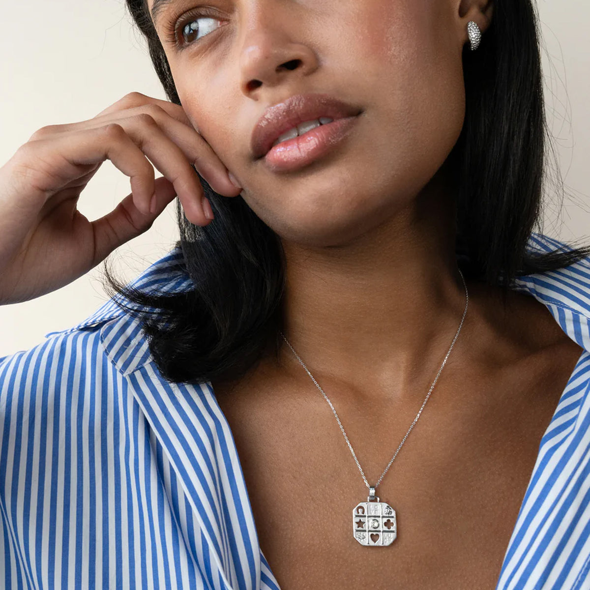 "Tokens of Luck" Necklace with Center Sapphire img3