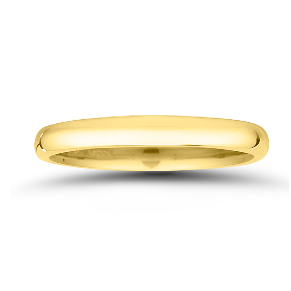 18K Yellow Gold 2.5MM High Dome Wedding Band