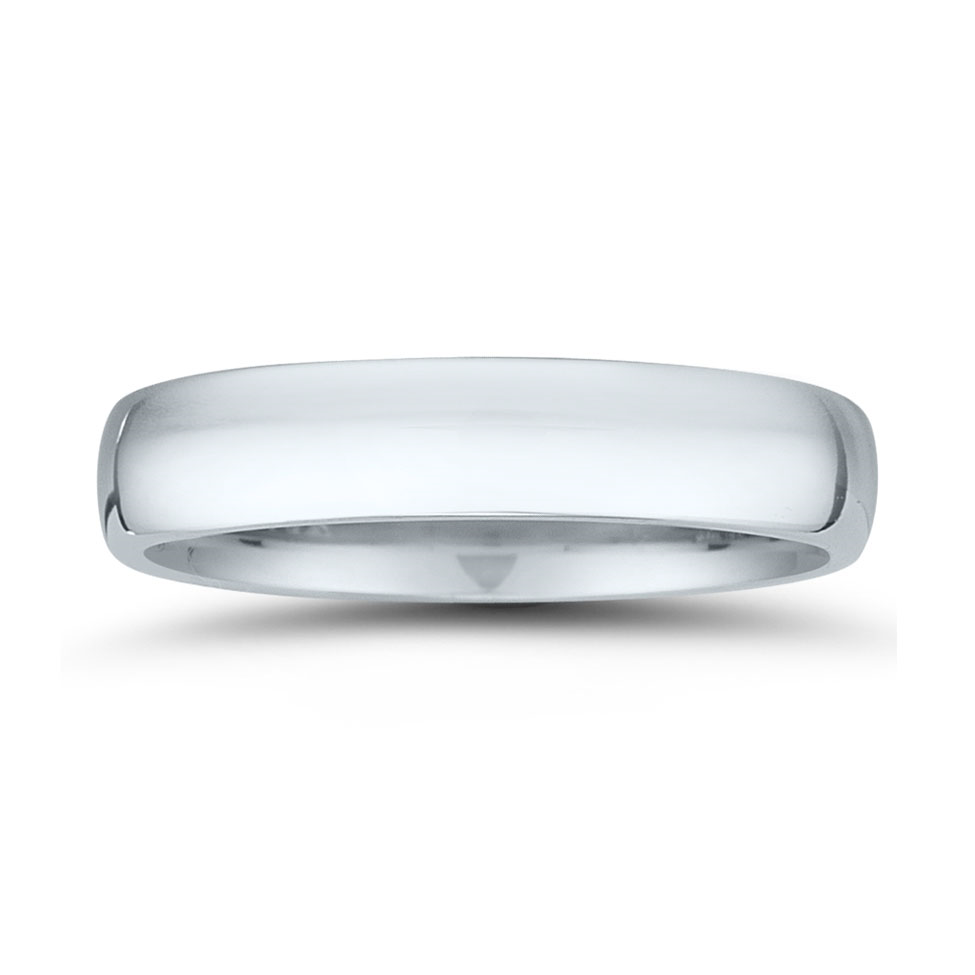 14K White Gold 5MM High Dome Wedding Band