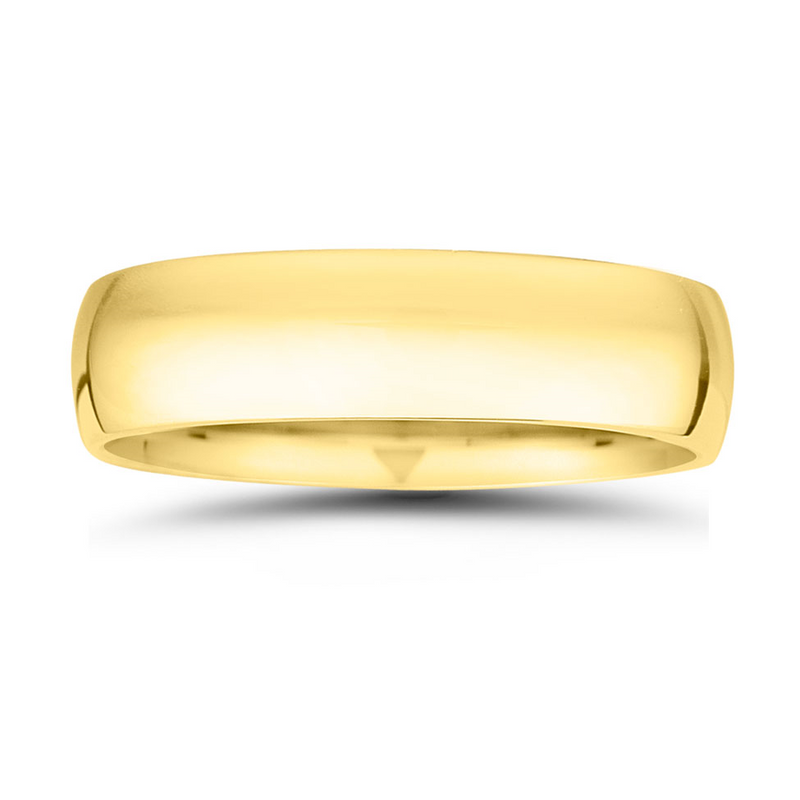 18K Yellow Gold 7MM High Dome Wedding Band - NAGI