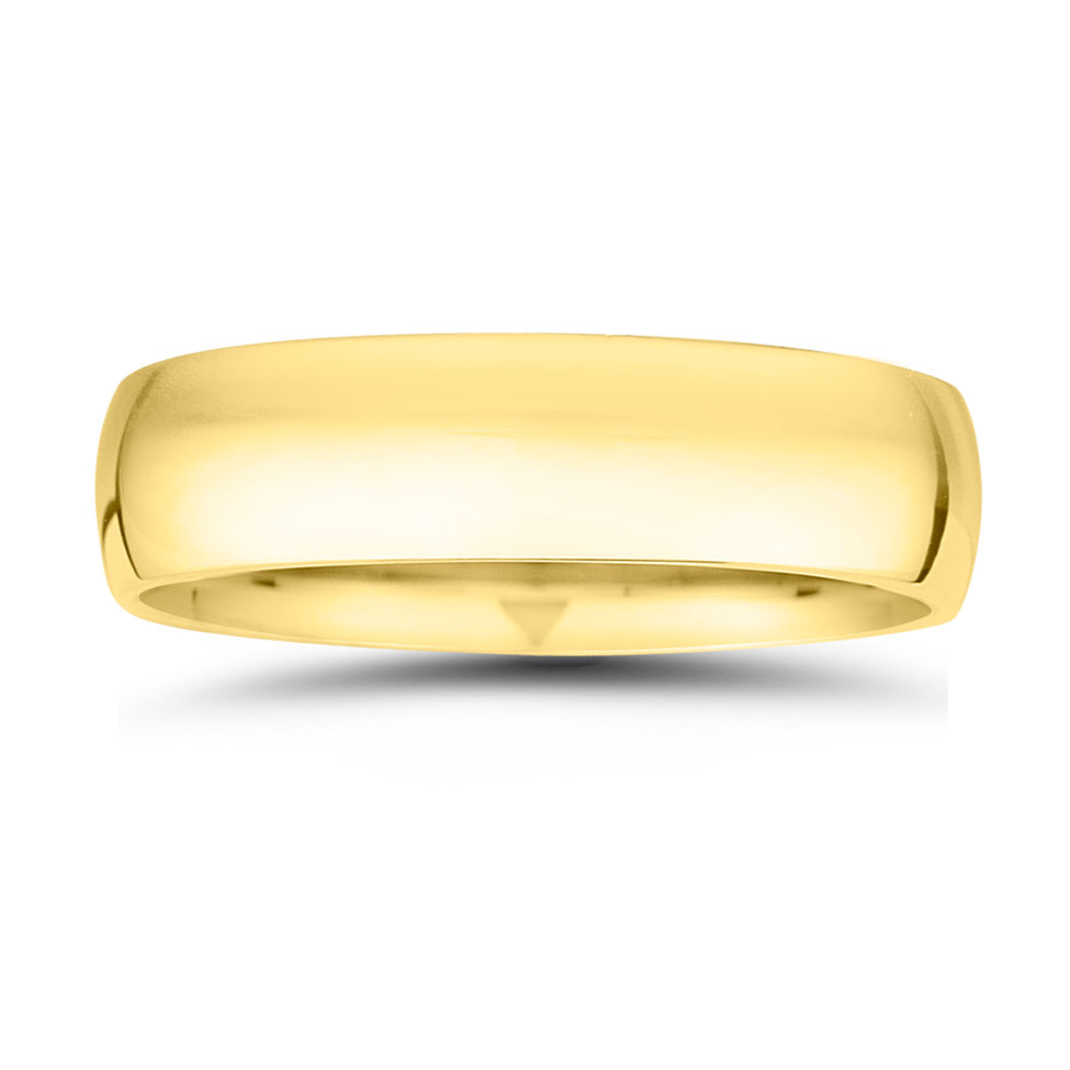 14K Yellow Gold 7MM High Dome Wedding Band