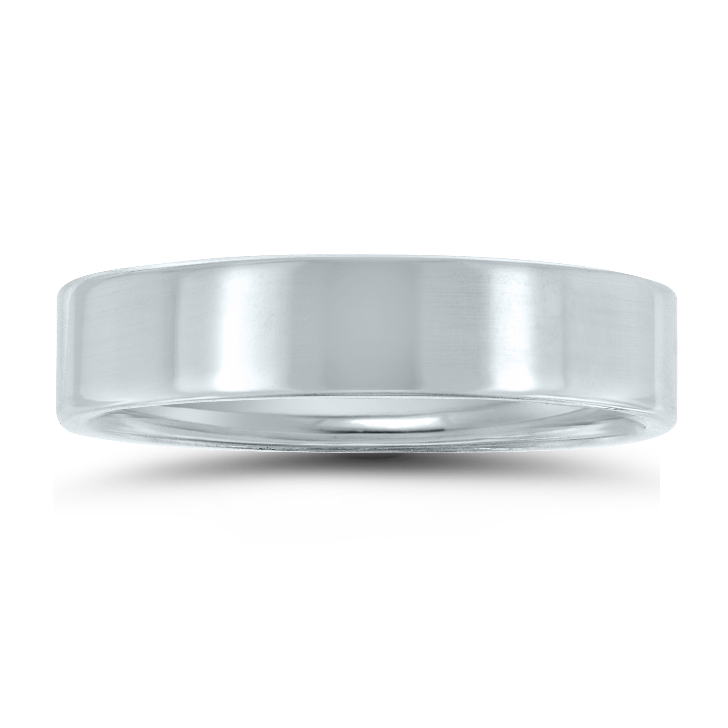 14K White Gold 5MM Pipe Cut Wedding Band