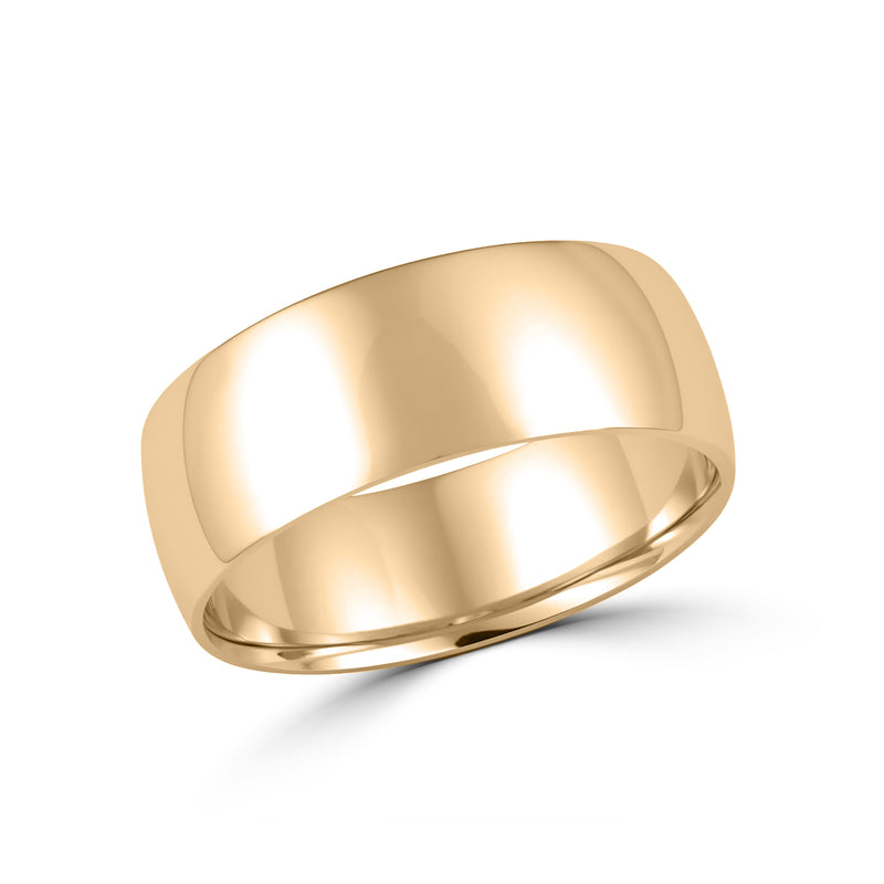 14K Yellow Gold 6MM Low Dome Wedding Band - NAGI