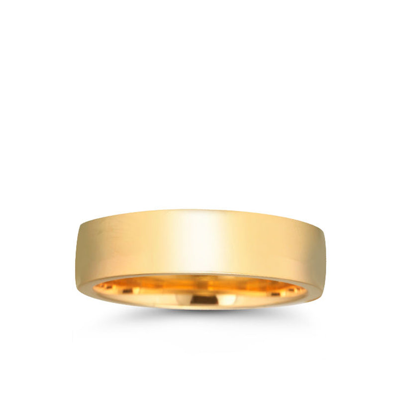 14K Yellow Gold 6MM Low Dome Wedding Band - NAGI