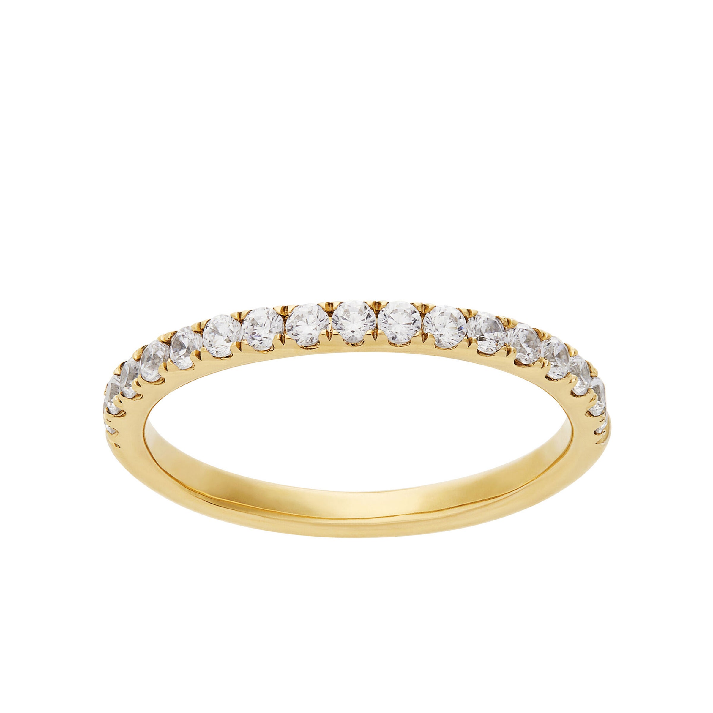 14K Yellow Gold Lab-Grown Diamond Shared Prong Wedding Band