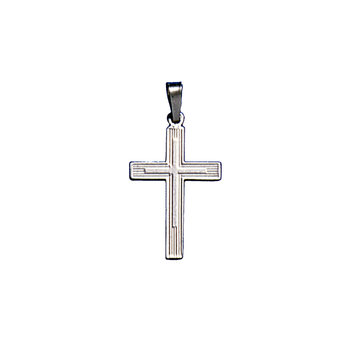 14K White Gold Cross