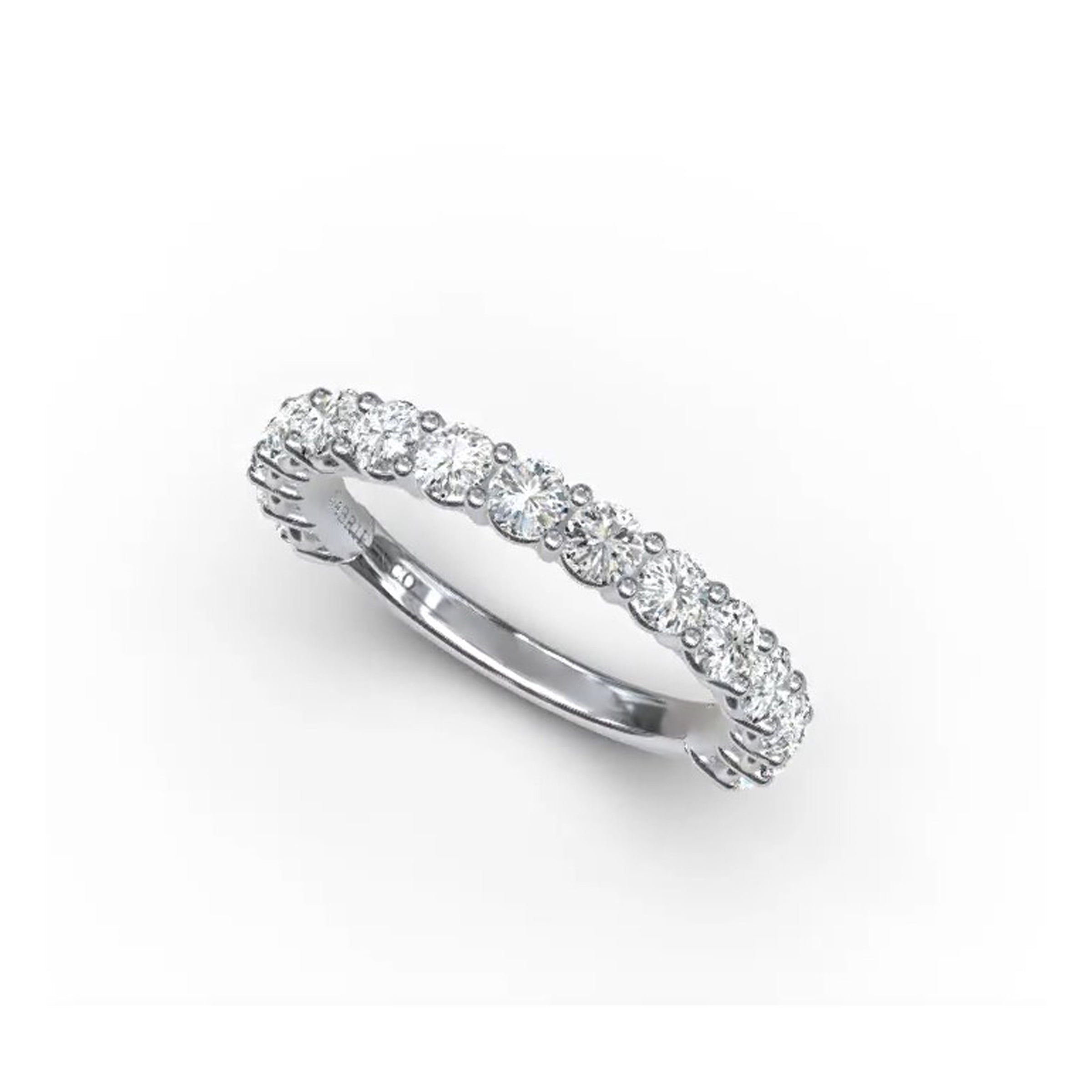 Gabriel & Co. 14K White Gold Buttercup Style Diamond Wedding Band