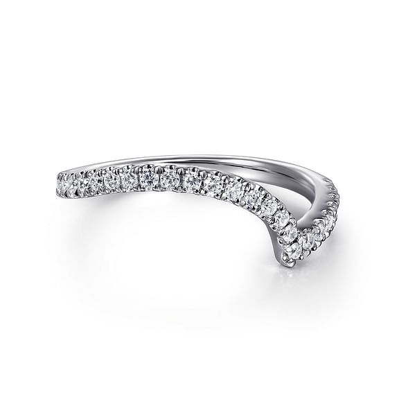 Gabriel & Co. 14K White Gold Curved Wedding Band - NAGI