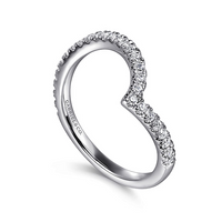 Gabriel & Co. 14K White Gold Curved Wedding Band