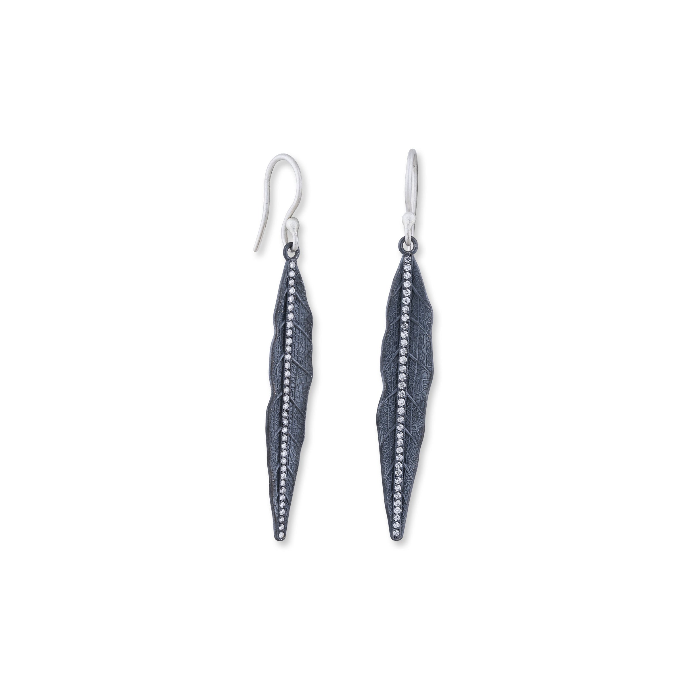 Lika Behar Sterling Silver Black Diamond Drop Earrings WIL-E-117-OXD