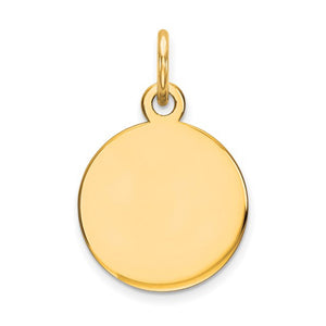 14K Yellow Gold Engravable Round Disc