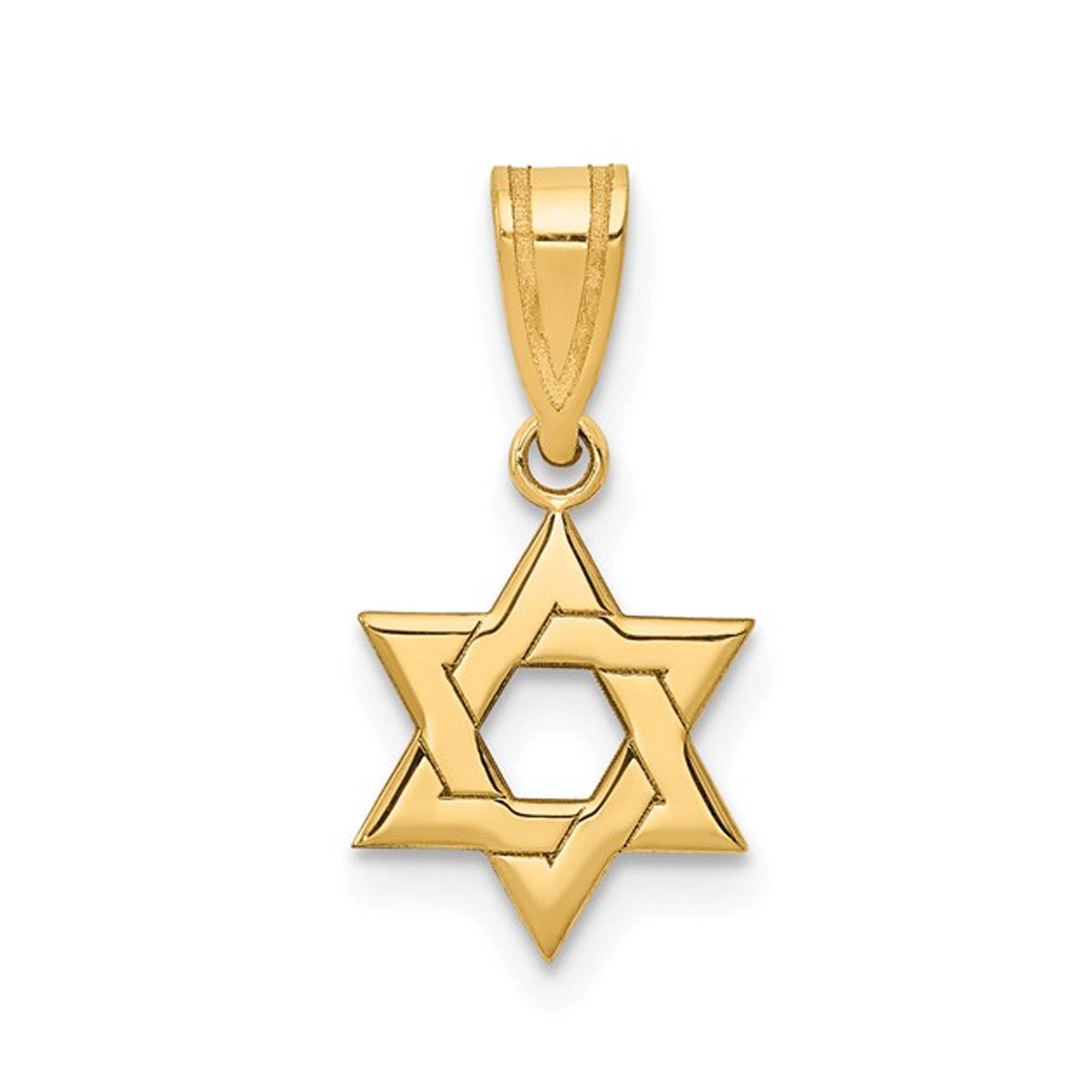 14K Yellow Gold Star of David Pendant