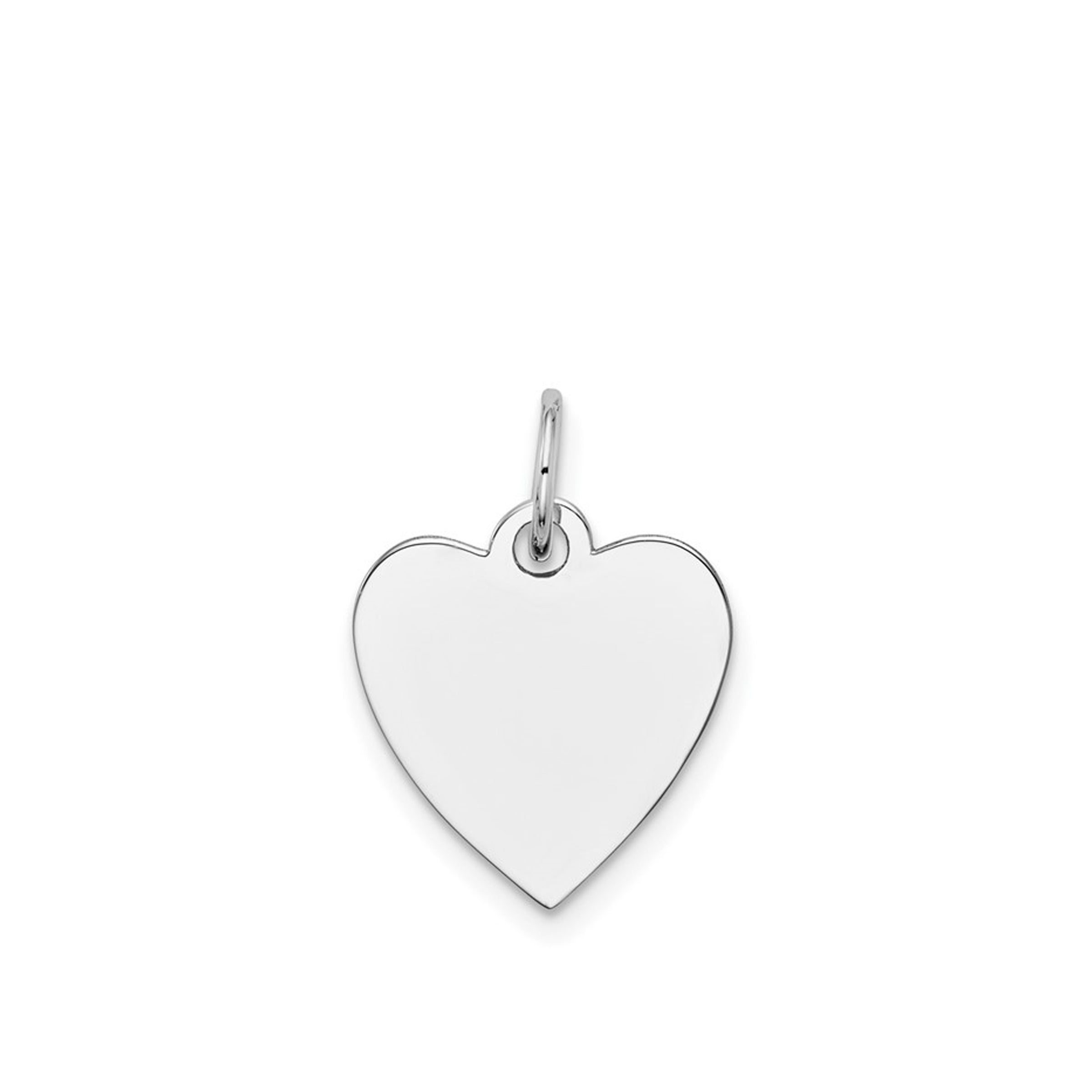14K White Gold Heart Charm