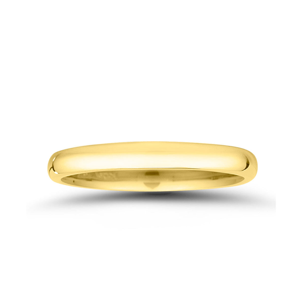18K Yellow Gold 2.5MM High Dome Wedding Band - NAGI