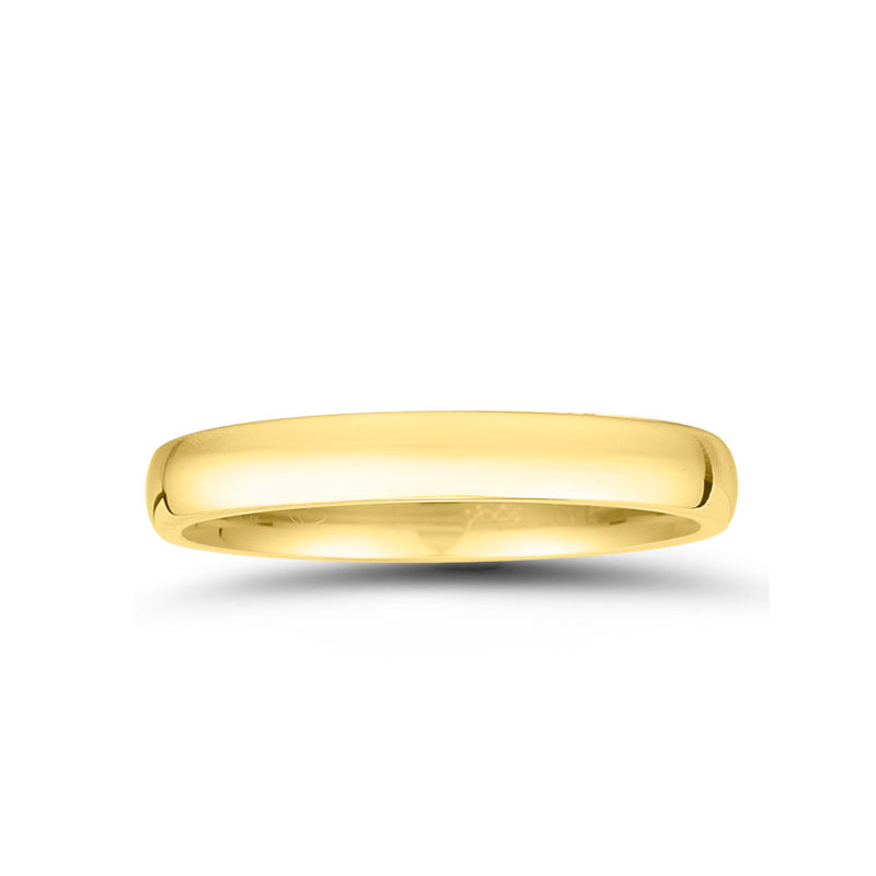 14K Yellow Gold 3MM High Dome Wedding Band - NAGI