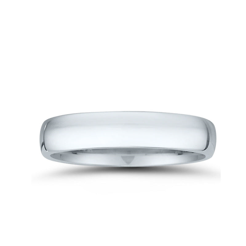 14K White Gold 5MM High Dome Wedding Band - NAGI