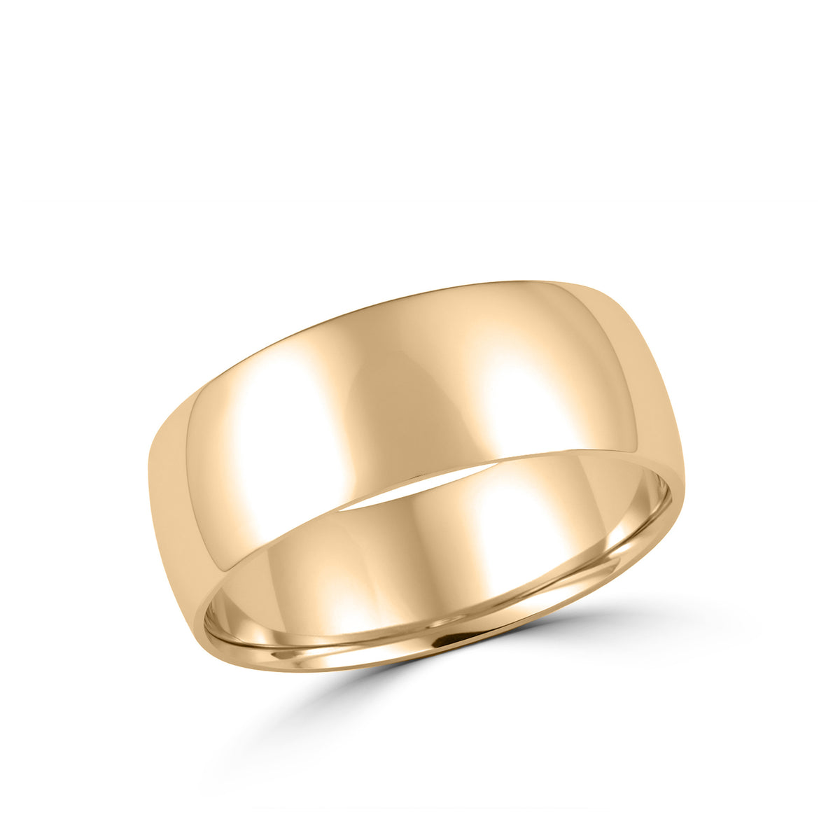 14K Yellow Gold 6MM Low Dome Wedding Band - NAGI