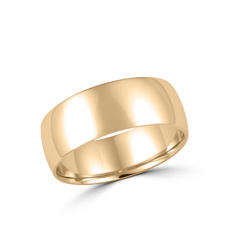 14K Yellow Gold 6MM Low Dome Wedding Band - NAGI