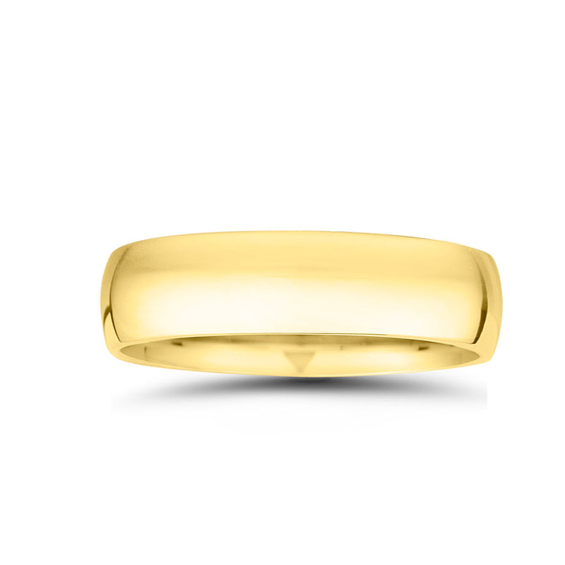 14K Yellow Gold 7MM High Dome Wedding Band - NAGI