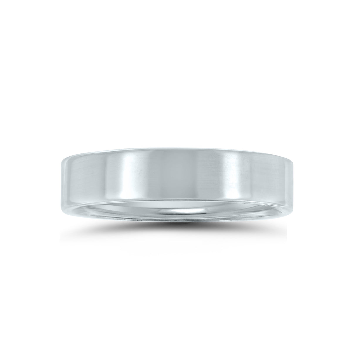 14K White Gold 5MM Pipe Cut Wedding Band - NAGI