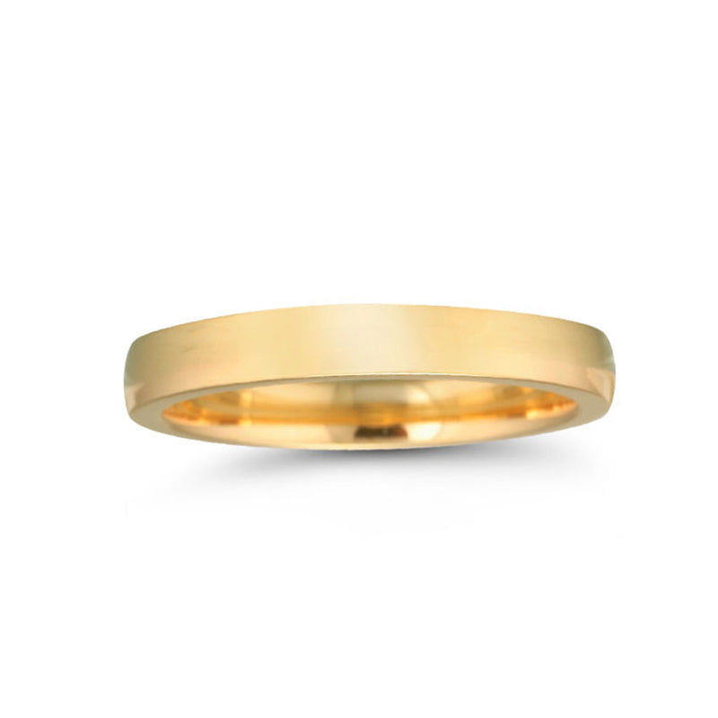 14K Yellow Gold 3MM High Dome Wedding Band - NAGI