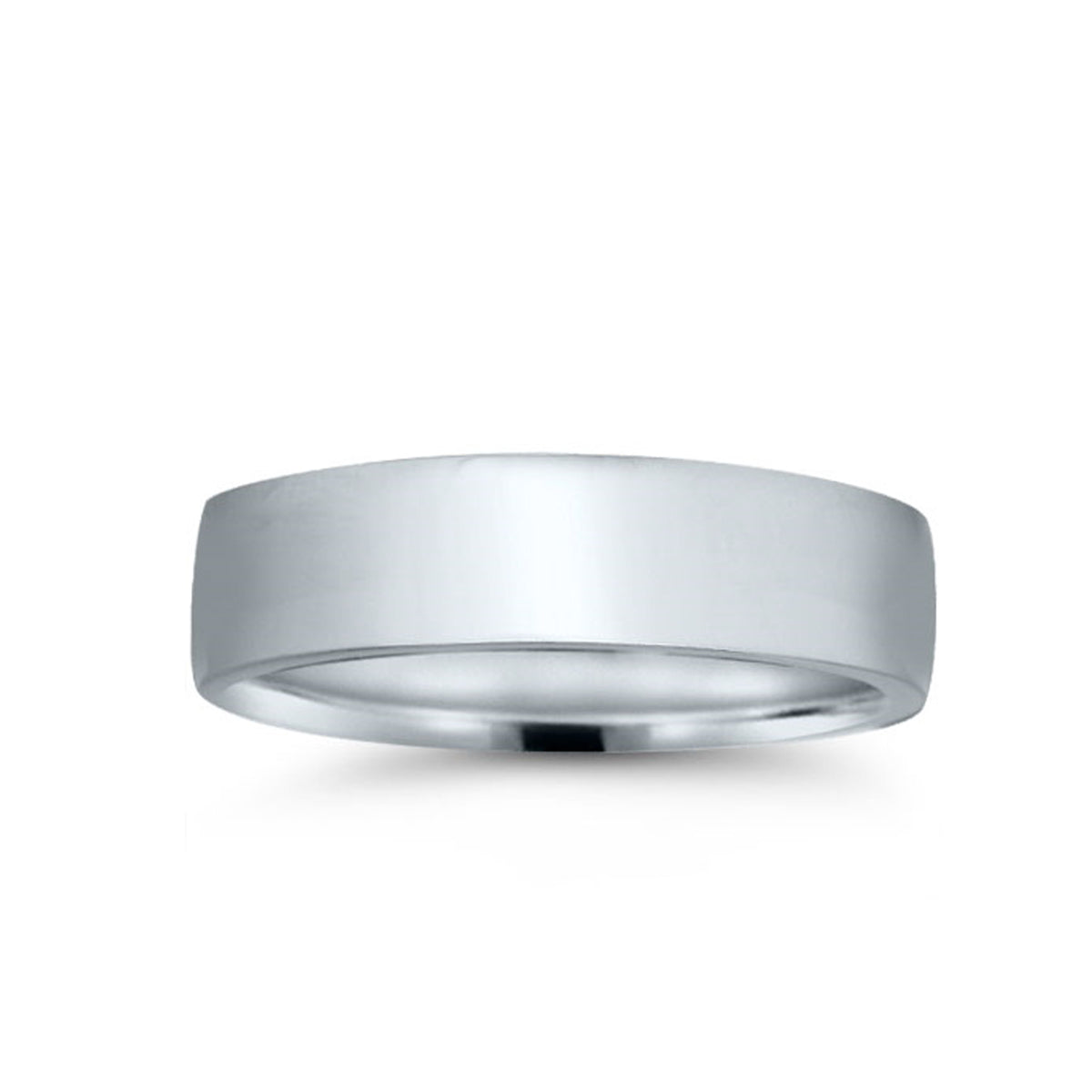 14K White Gold 6MM Low Dome Wedding Band - NAGI