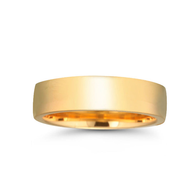 14K Yellow Gold 6MM Low Dome Wedding Band - NAGI