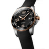 Longines HydroConquest 41MM Automatic Watch  Sunray Black Dial Black Rubber Strap L37813589