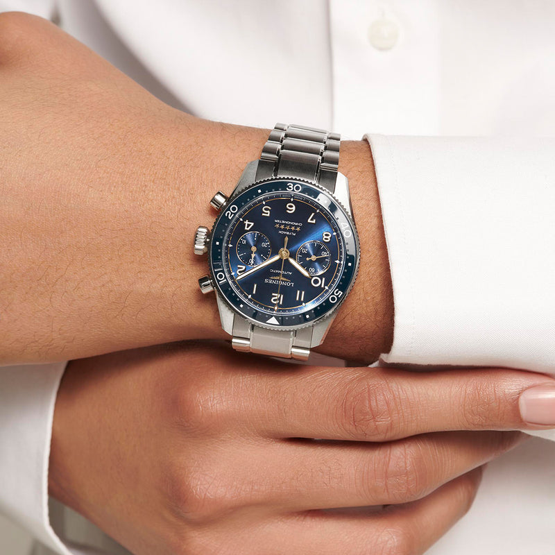 Longines Spirit Flyback 42MM Auntomatic Watch Chronograph Sunray Blue Dial  L38214936