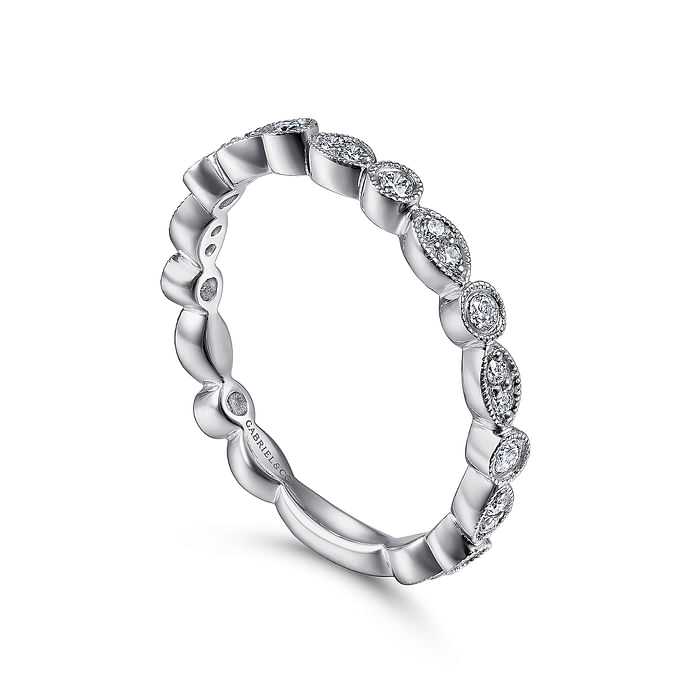 Gabriel & Co. 14K White Gold Stackable Wedding Band