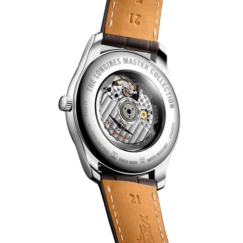 Longines Masters 42MM  Automatic Watch Black Dial Brown Leather Strap L28934592