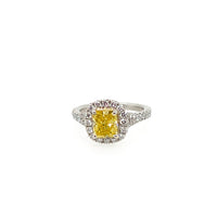 Pre-Owned Platinum & 18K Yellow Gold Fancy Yellow Diamond Ring