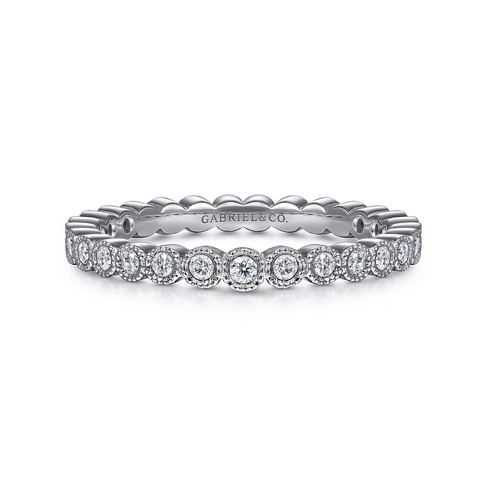 Gabriel & Co. 14K White Gold Eternity Wedding Band
