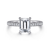 Gabriel & Co. Franka 14K White Gold Emerald Cut Diamond Engagement Ring