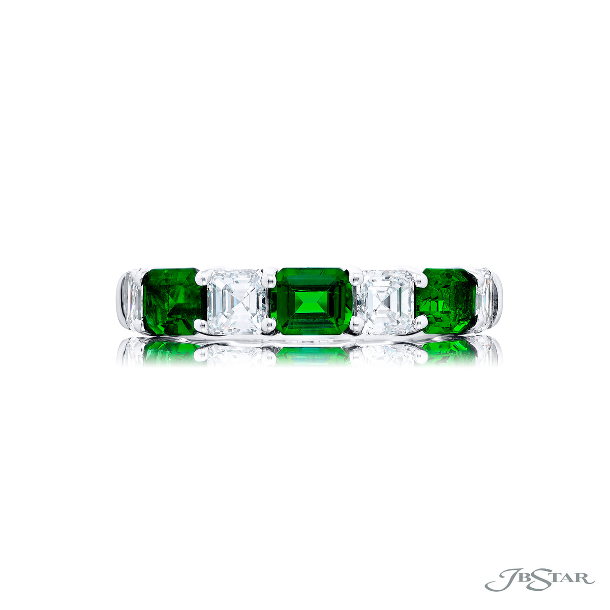 JB Star Emerald & Diamond Round & Emerald Cut Band - NAGI