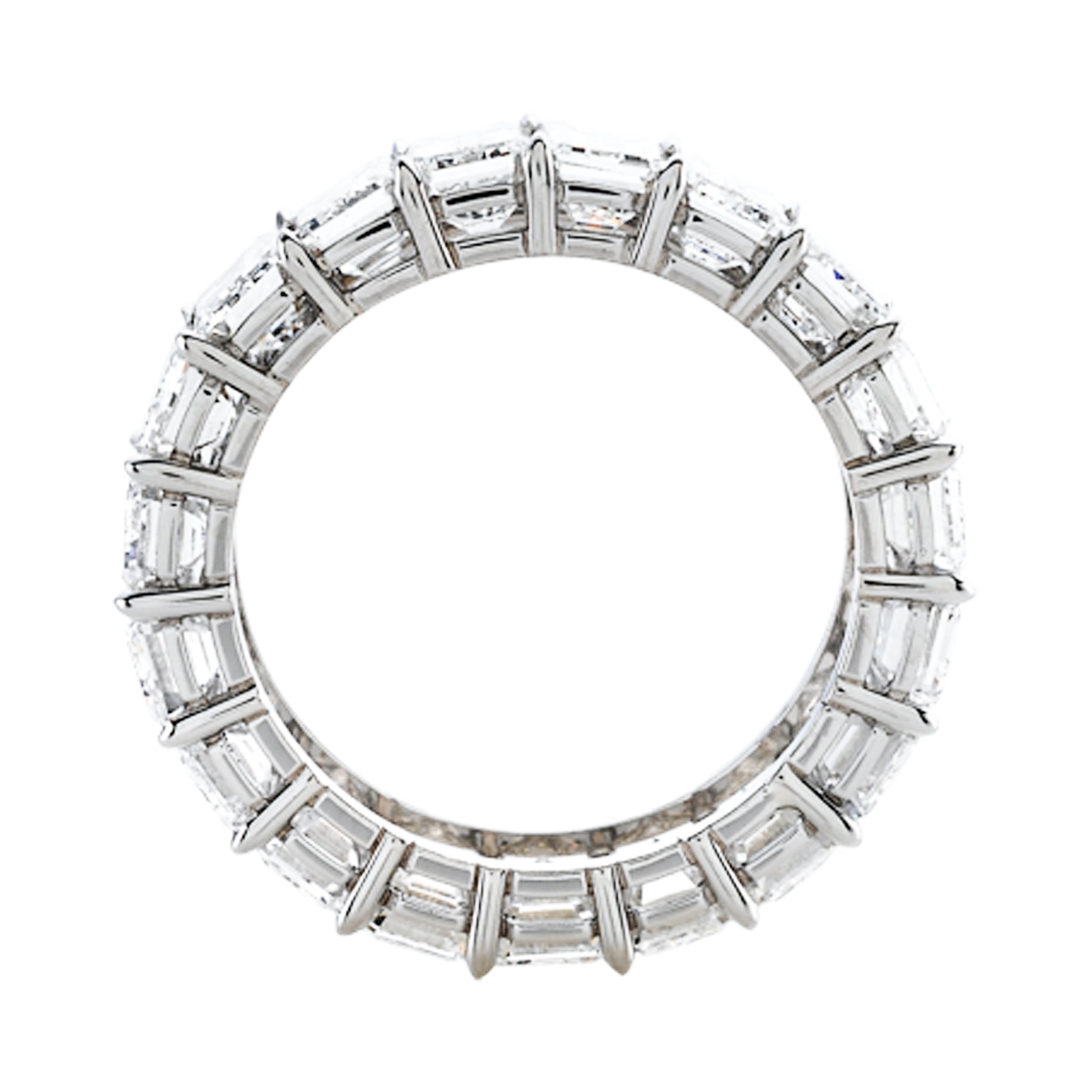 Platinum Emerald Cut Diamond Eternity Band